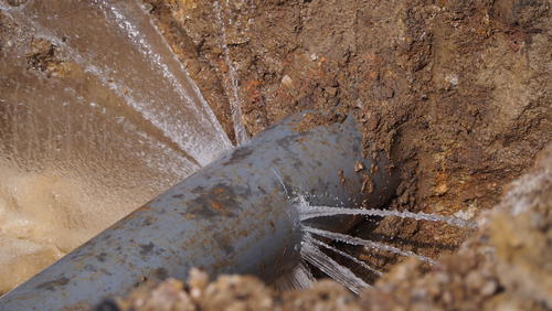 Licensed plumber repairing a leaking pipe in a residential or commercial building
