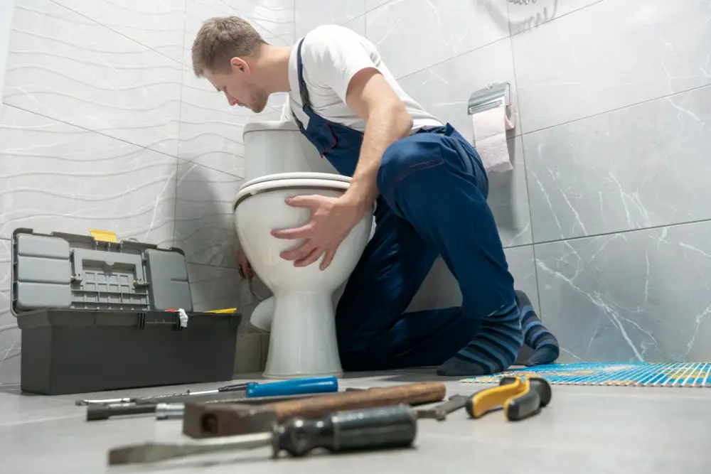 Licensed plumber providing plumbing repairs in a home in Powassan, ON