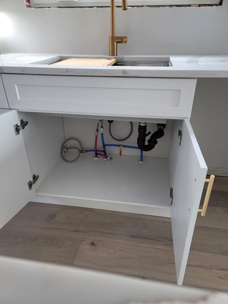 Checklist and tools used by a Poly-B Plumbing technician during a routine annual inspection in Orillia